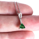 Elegance Defined Diamond Ladder Trilliant Tsavorite White Gold Pendant