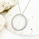 Elegance Defined White Diamond in White Gold Halo Pendant