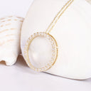 Elegance Defined White Diamond in Yellow Gold Halo Pendant