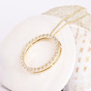Elegance Defined White Diamond in Yellow Gold Halo Pendant