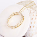 Elegance Defined White Diamond in Yellow Gold Halo Pendant