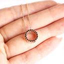 Elegance Is Rose Gold Black Diamond Halo Pendant