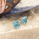 Blue Topaz White Gold Studs