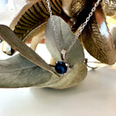 Elegant Claw Set Round Cut Sapphire White Gold Pendant