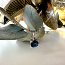 Elegant Claw Set Round Cut Sapphire White Gold Pendant