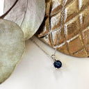 Elegant Claw Set Round Cut Sapphire White Gold Pendant