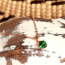 Elegant Claw Set Round Cut Tsavorite Rose Gold Pendant