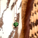 Elegant Claw Set Round Cut Tsavorite White Gold Pendant