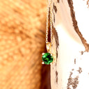 Elegant Claw Set Round Cut Tsavorite Yellow Gold Pendant