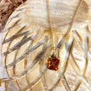 Elegant Cushion Cut Double Claw Citrine Pendant