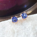 Cushion Cut Rose Gold Tanzanite stud earrings