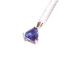 Elegant Double Claw Trilliant Cut Tanzanite Pendant