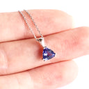 Elegant Double Claw Trilliant Cut Tanzanite Pendant