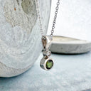 Green Tourmaline and Diamond Pendant