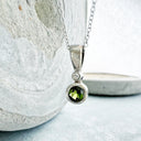 Green Tourmaline and Diamond Pendant