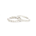 Elegant Double White Diamond White Gold Hoops