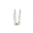 Elegant Double White Diamond White Gold Hoops
