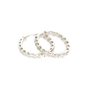 Elegant Double White Diamond White Gold Hoops