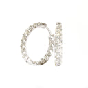 Elegant Double White Diamond White Gold Hoops