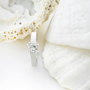 Elegant Princess Cut Solitaire White Diamond White Gold Ring