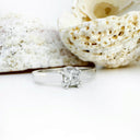 Elegant Princess Cut Solitaire White Diamond White Gold Ring