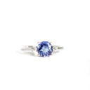 Elegant Round Cut Tanzanite with Perfect Accents Diamond Ring