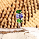 Elegant Trilogy Tanzanite and Tsavorite Diamond Ring White Gold Ring