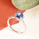 Sapphire and Diamond White Gold Ring