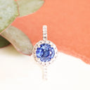 Sapphire and Diamond White Gold Ring