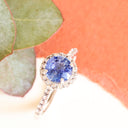 Sapphire and Diamond White Gold Ring