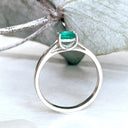 Elevated Caressing Gallery Emerald White Gold Ring