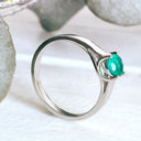 Elevated Caressing Gallery Emerald White Gold Ring
