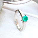Elevated Caressing Gallery Emerald White Gold Ring