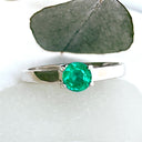 Elevated Caressing Gallery Emerald White Gold Ring