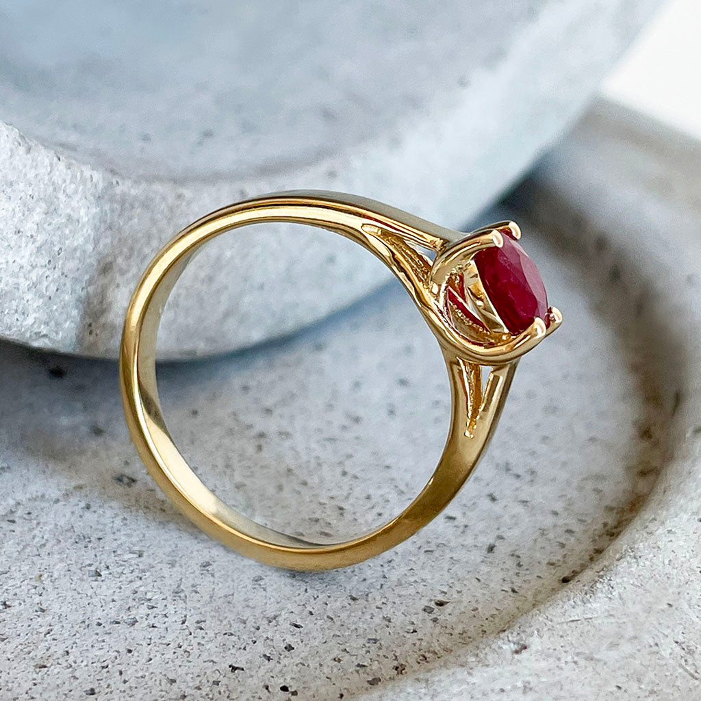 Yellow Gold Ruby Ring