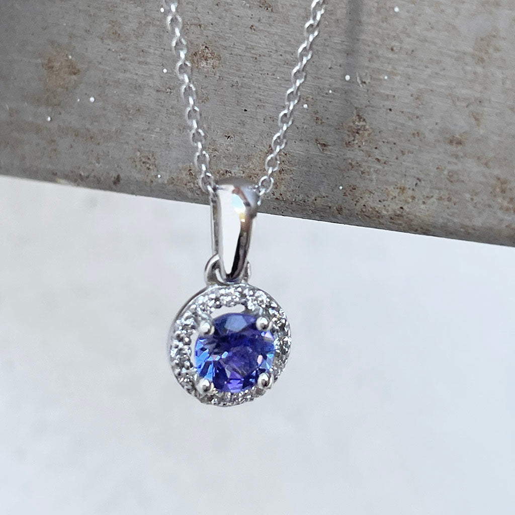 tanzanite and Diamond Pendant