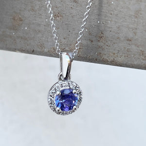 tanzanite and Diamond Pendant