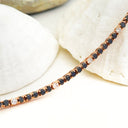 Elongated Black Diamond And Flashes of White Diamond Rose Gold Tennis Bracelet