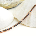 Elongated Black Diamond And Flashes of White Diamond Rose Gold Tennis Bracelet