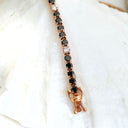 Elongated Black Diamond And Flashes of White Diamond Rose Gold Tennis Bracelet