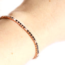 Elongated Black Diamond And Flashes of White Diamond Rose Gold Tennis Bracelet