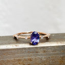 Tanzanite and diamond rose gold ring