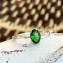 Enchanting Diamond Dotted White Gold Tsavorite Ring