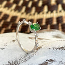 Enchanting Diamond Dotted White Gold Tsavorite Ring