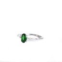 Enchanting Diamond Dotted White Gold Tsavorite Ring