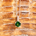 Enchanting Petite Round Cut Tsavorite and White Diamond Drop White Gold Pendant