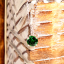 Enchanting Petite Round Cut Tsavorite and White Diamond Drop White Gold Pendant