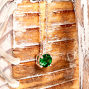 Enchanting Petite Round Cut Tsavorite and White Diamond Drop White Gold Pendant