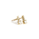 Enchanting Petite White Diamond Yellow Gold Studs