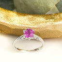 Pink Sapphire White Gold Ring